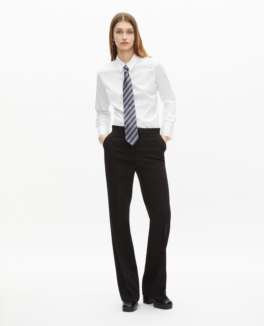The Kooples F BLACK black straight-cut crepe tailored pants