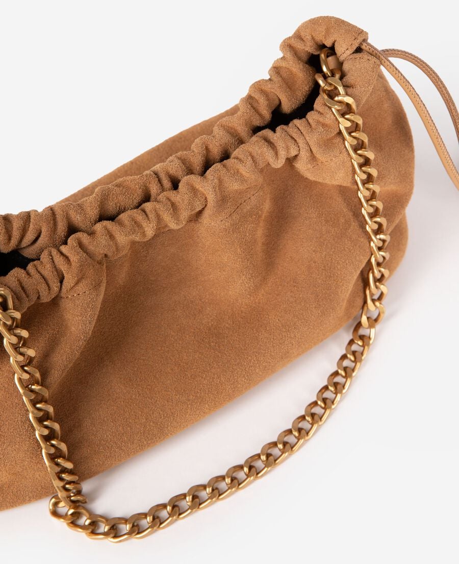 The Kooples F CAMEL taylor bag in camel suede