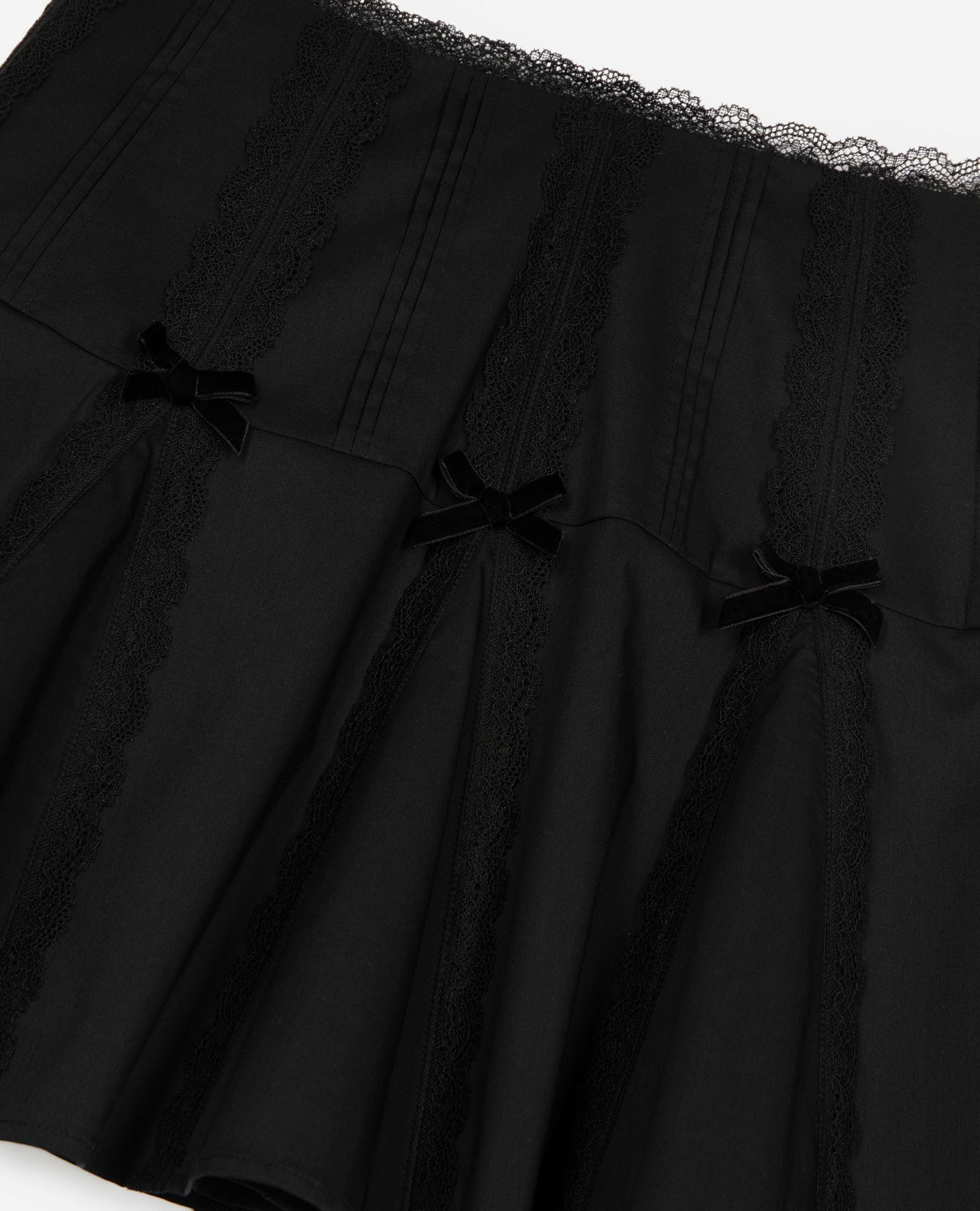 Short skirt with black bow detail, BLACK, hi-res image number null