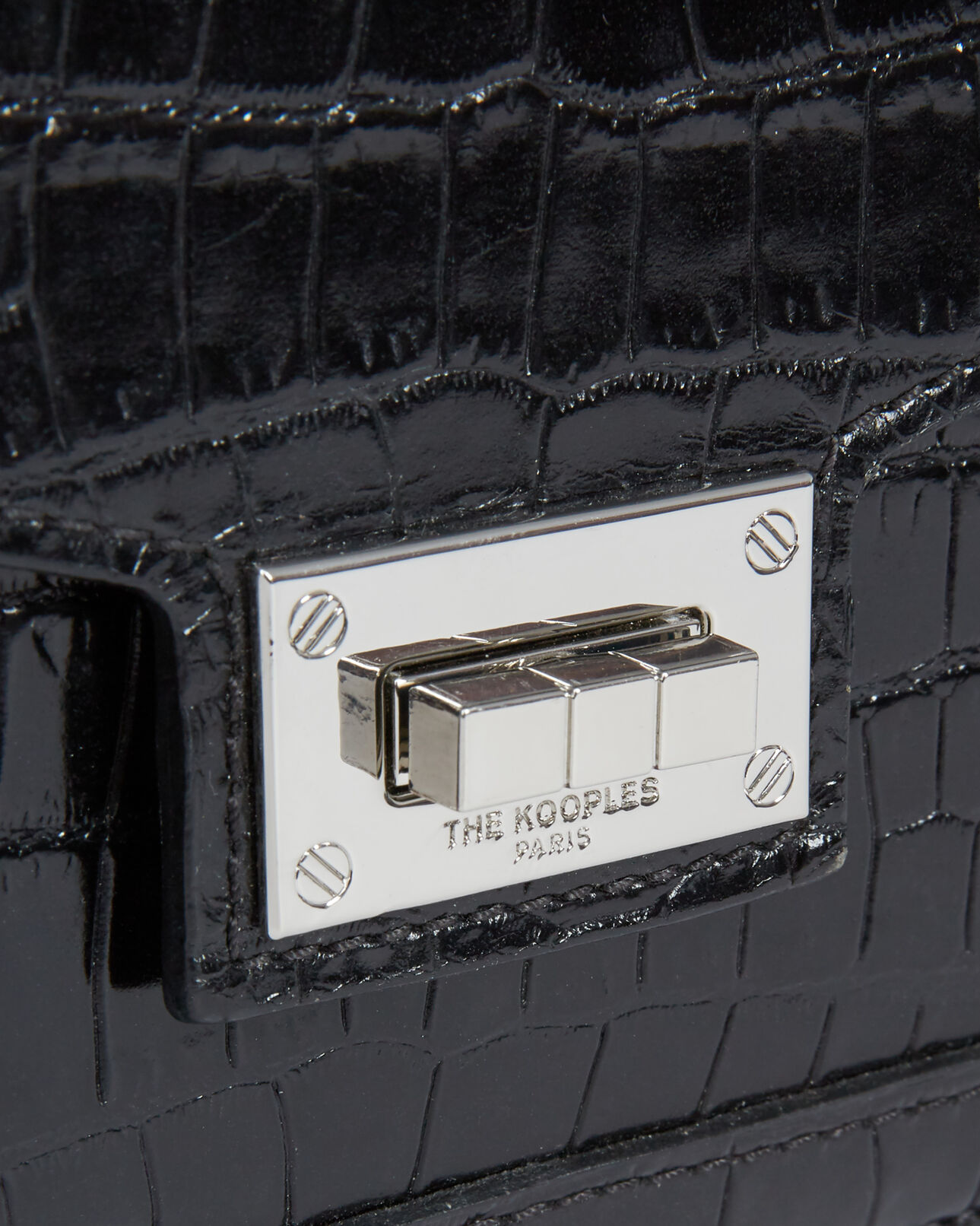 The Kooples WOMEN BLACK medium print croco emily bag in black