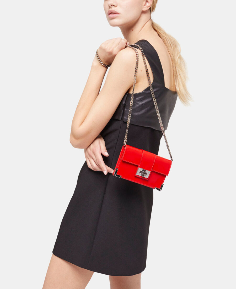 small emily clutch bag in red leather