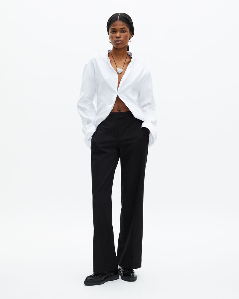 The Kooples WOMEN BLACK black wide-leg tuxedo pants