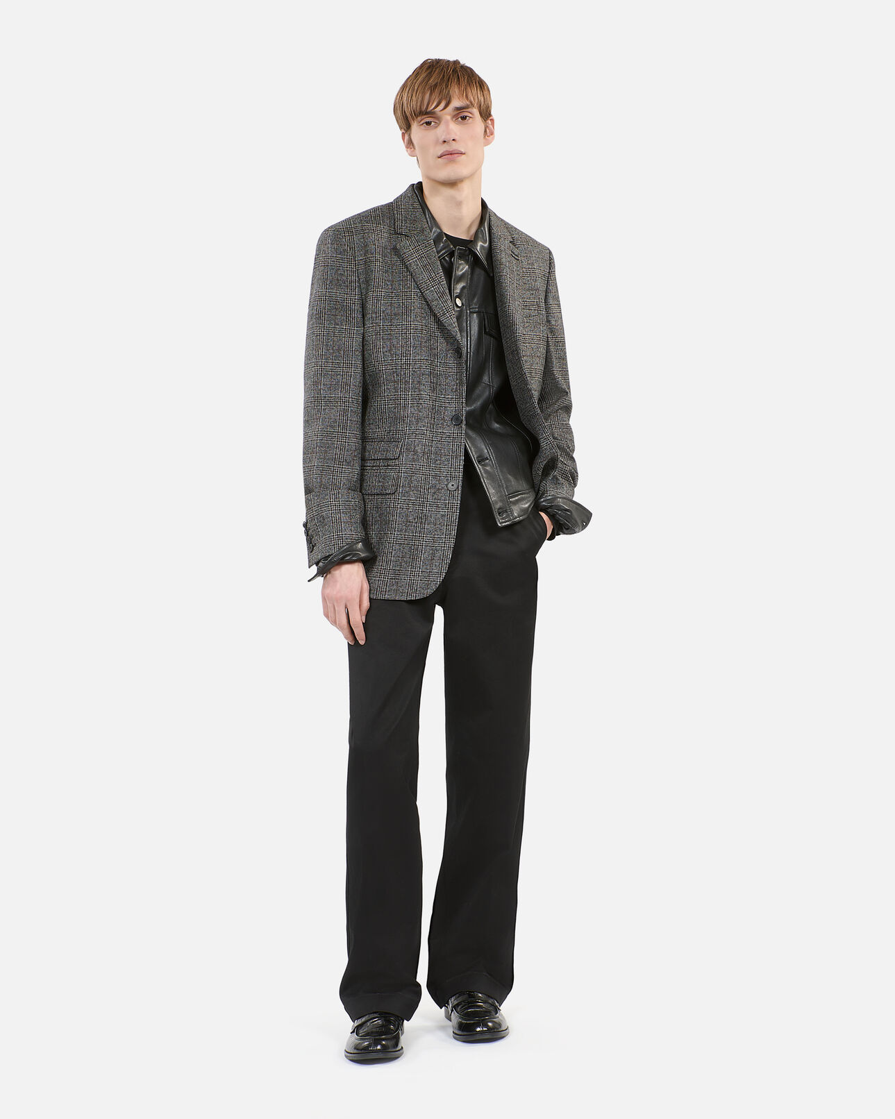 The Kooples HOMME BROWN / BLACK blazer en laine prince de galles