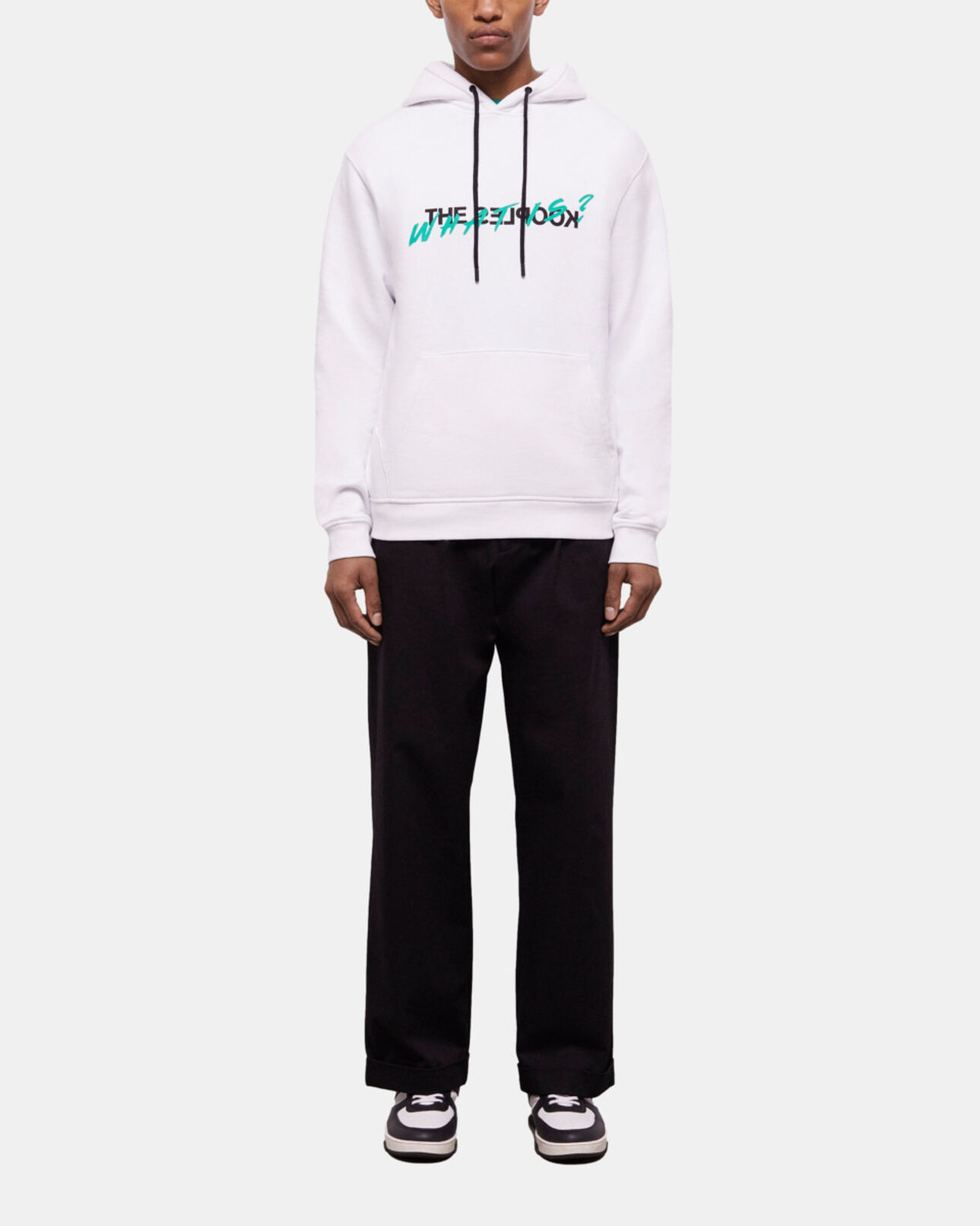 The Kooples HERREN WHITE weißes sweatshirt mit „what is“-schriftzug