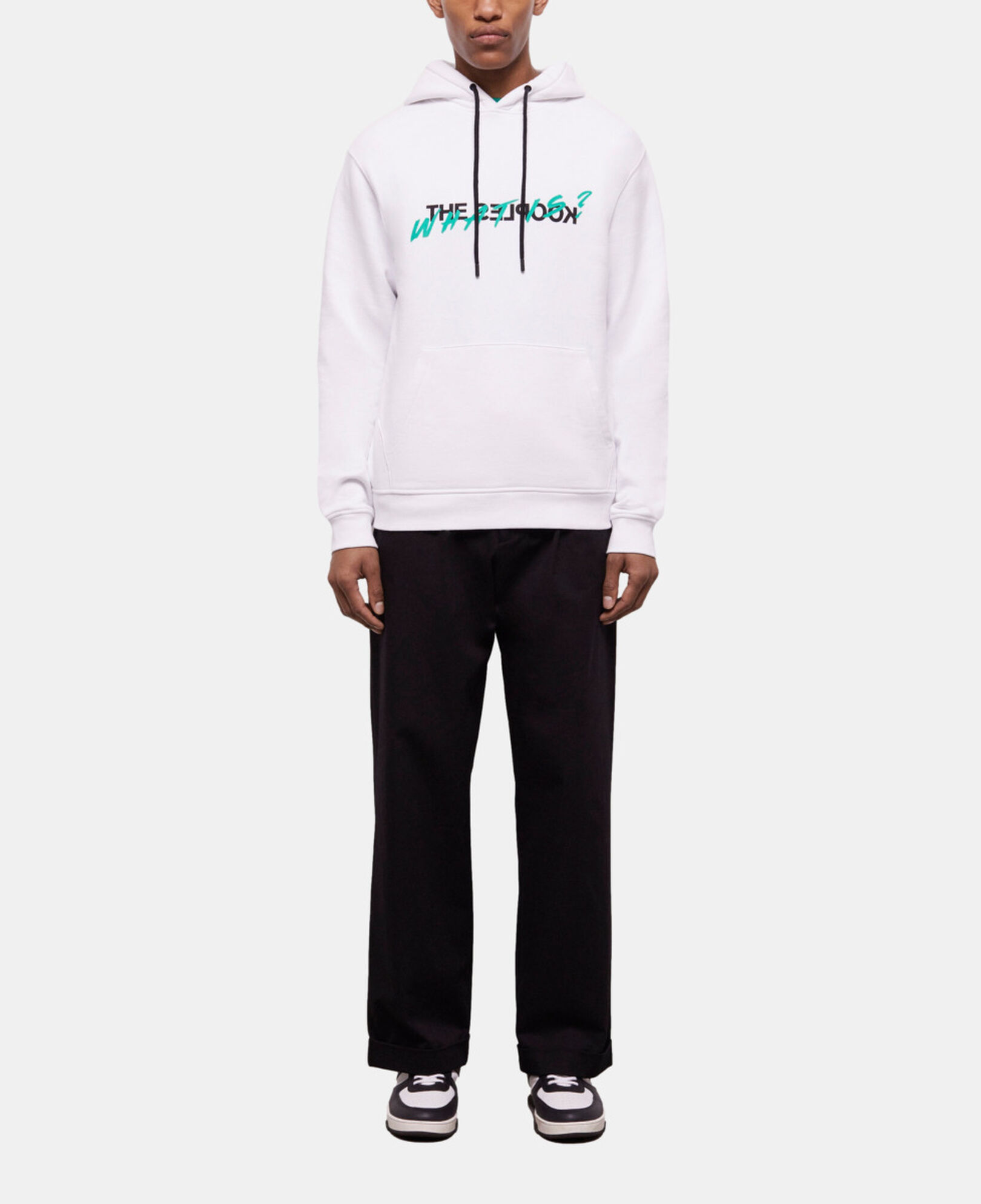 The Kooples HERREN WHITE weißes sweatshirt mit „what is“-schriftzug
