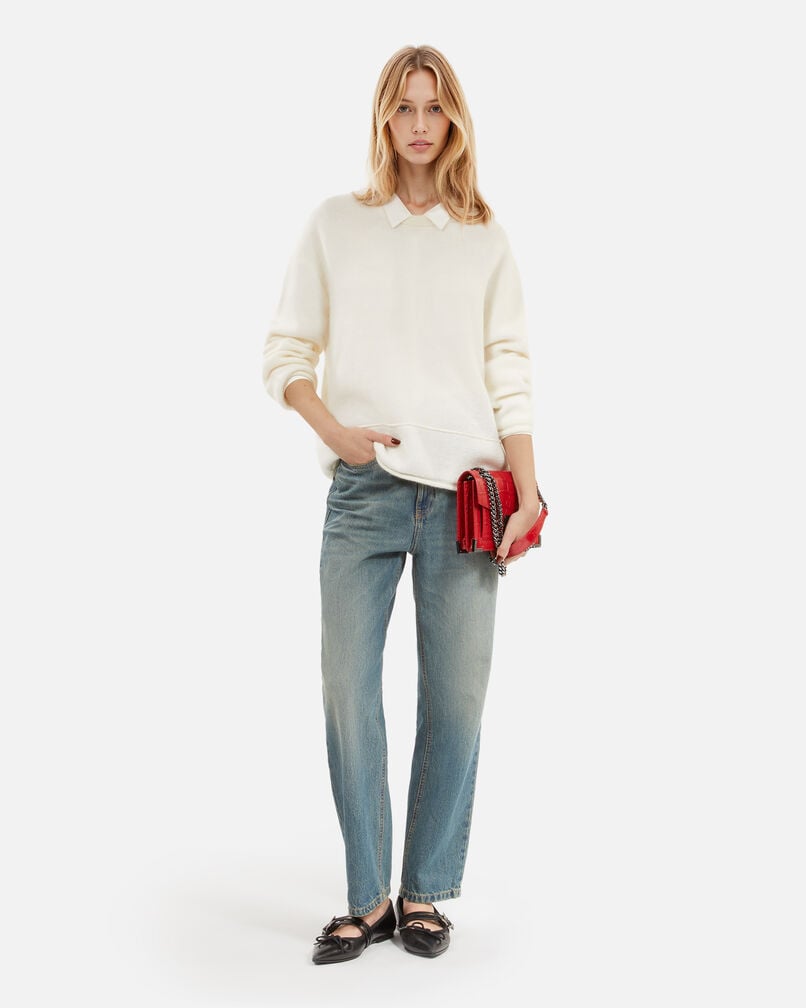 The Kooples FEMME ECRU pull en laine et mohair écru