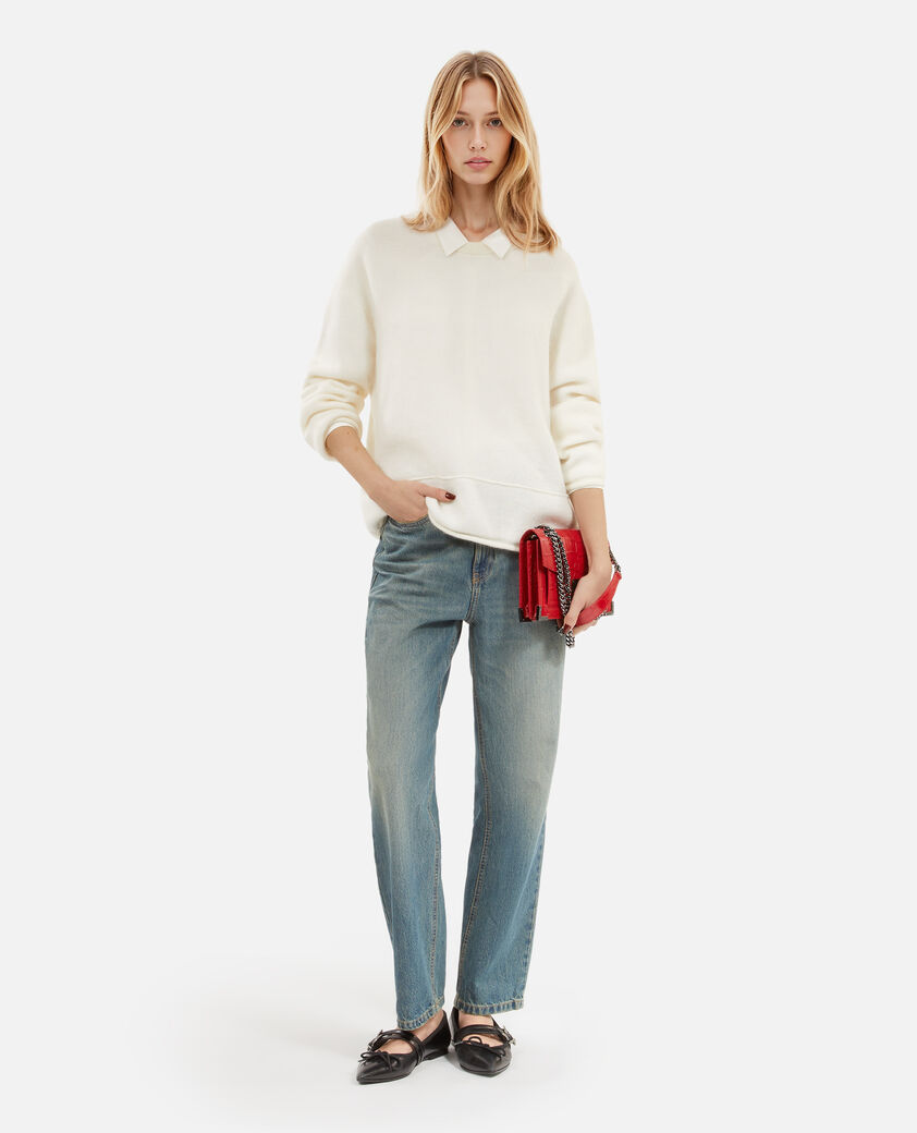 The Kooples MUJER ECRU jersey blanco de lana y mohair