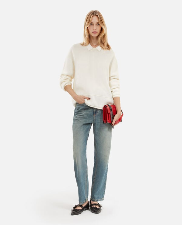 The Kooples FEMME ECRU pull en laine et mohair écru