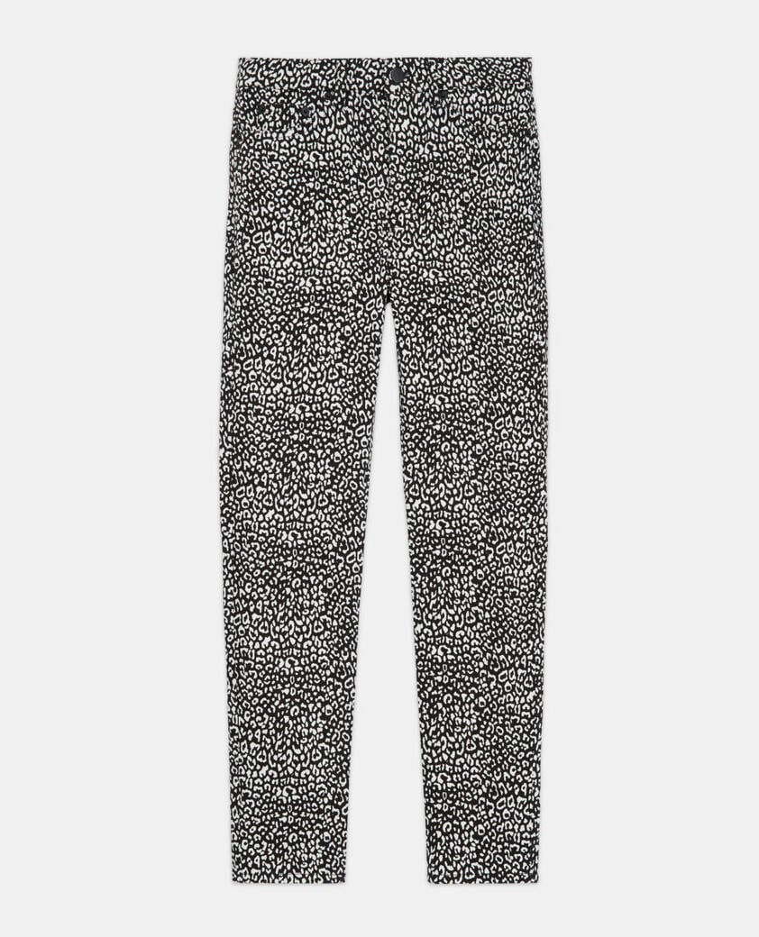 The Kooples F BLACK slim-fit leopard-print jeans