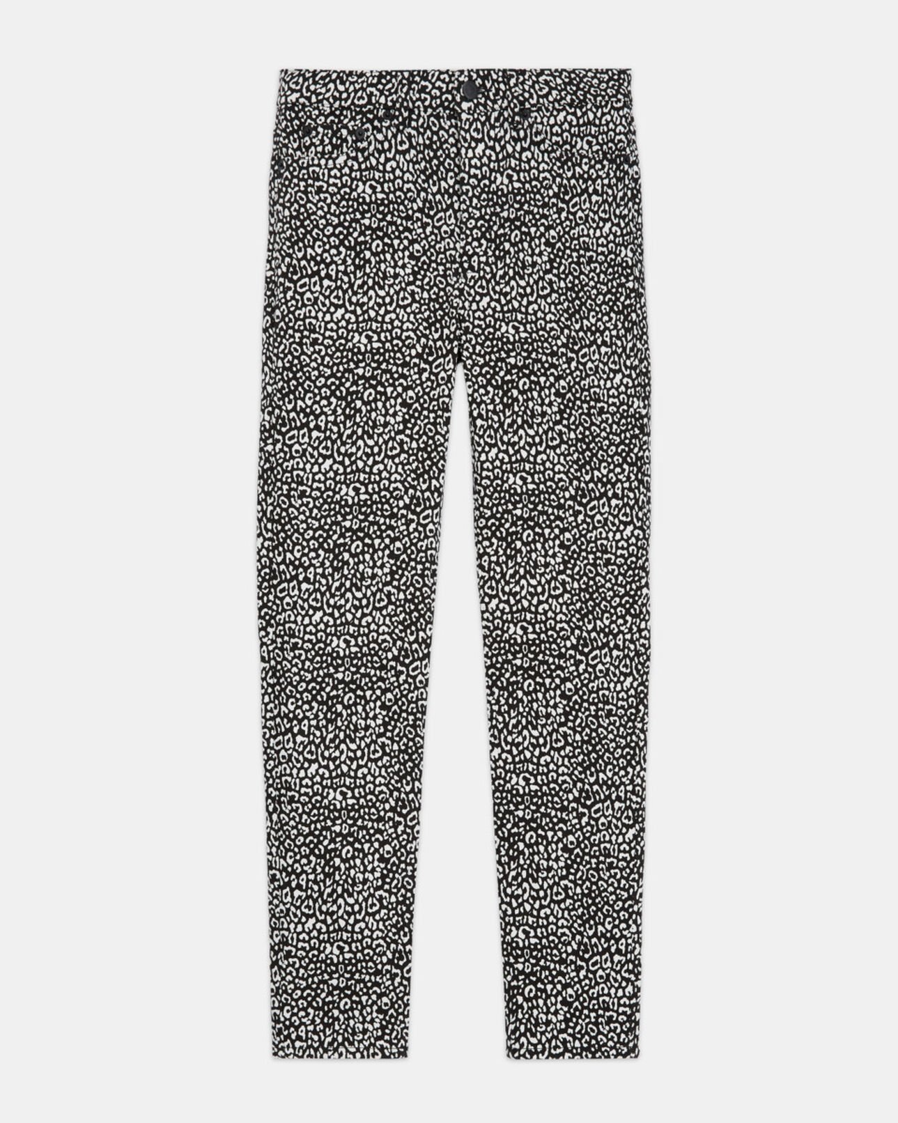 The Kooples MUJER BLACK vaqueros slim leopardo