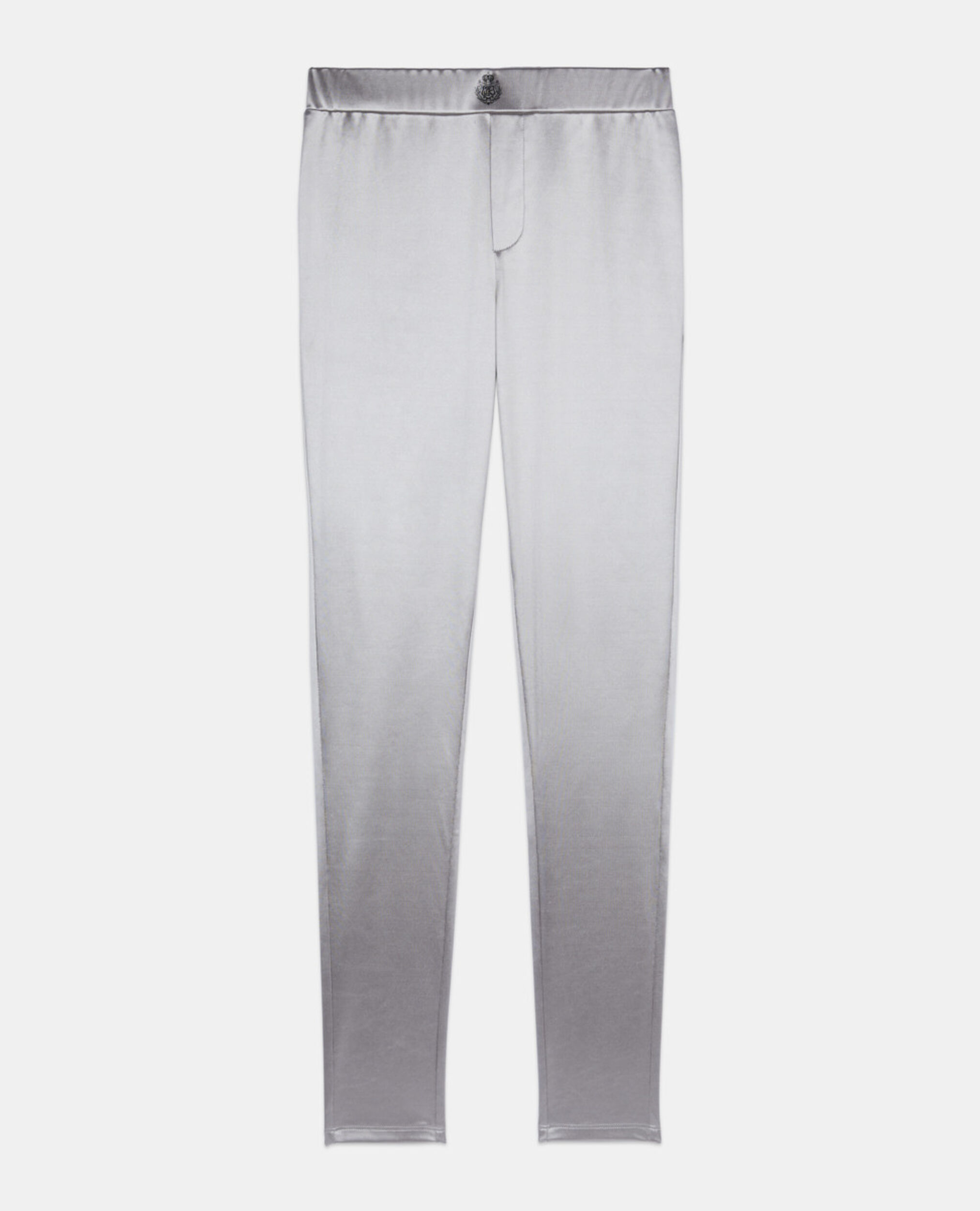 Silver satin leggings, SILVER, hi-res image number null