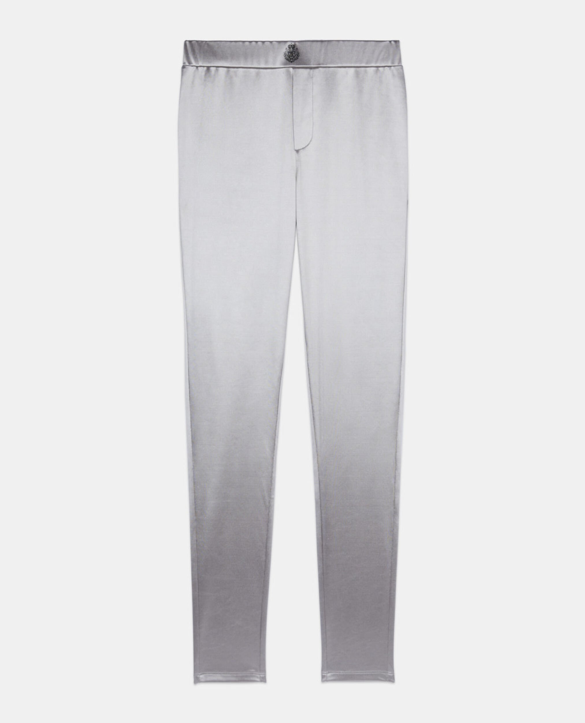 Silver satin leggings, SILVER, hi-res image number null