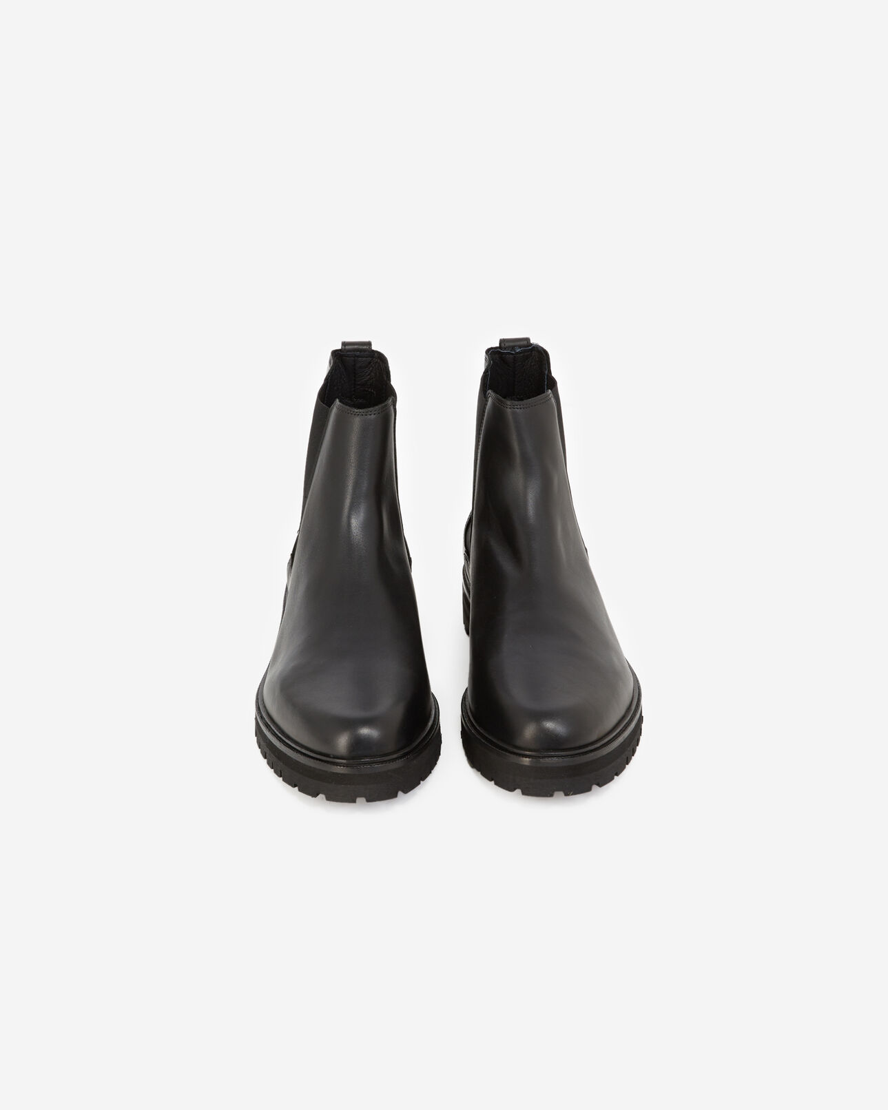 The Kooples MEN BLACK black chelsea boots with notched soles