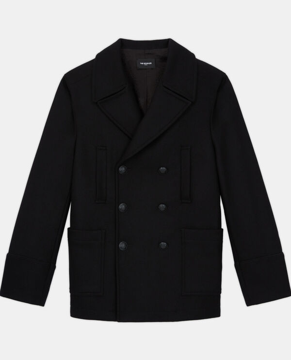 black wool coat