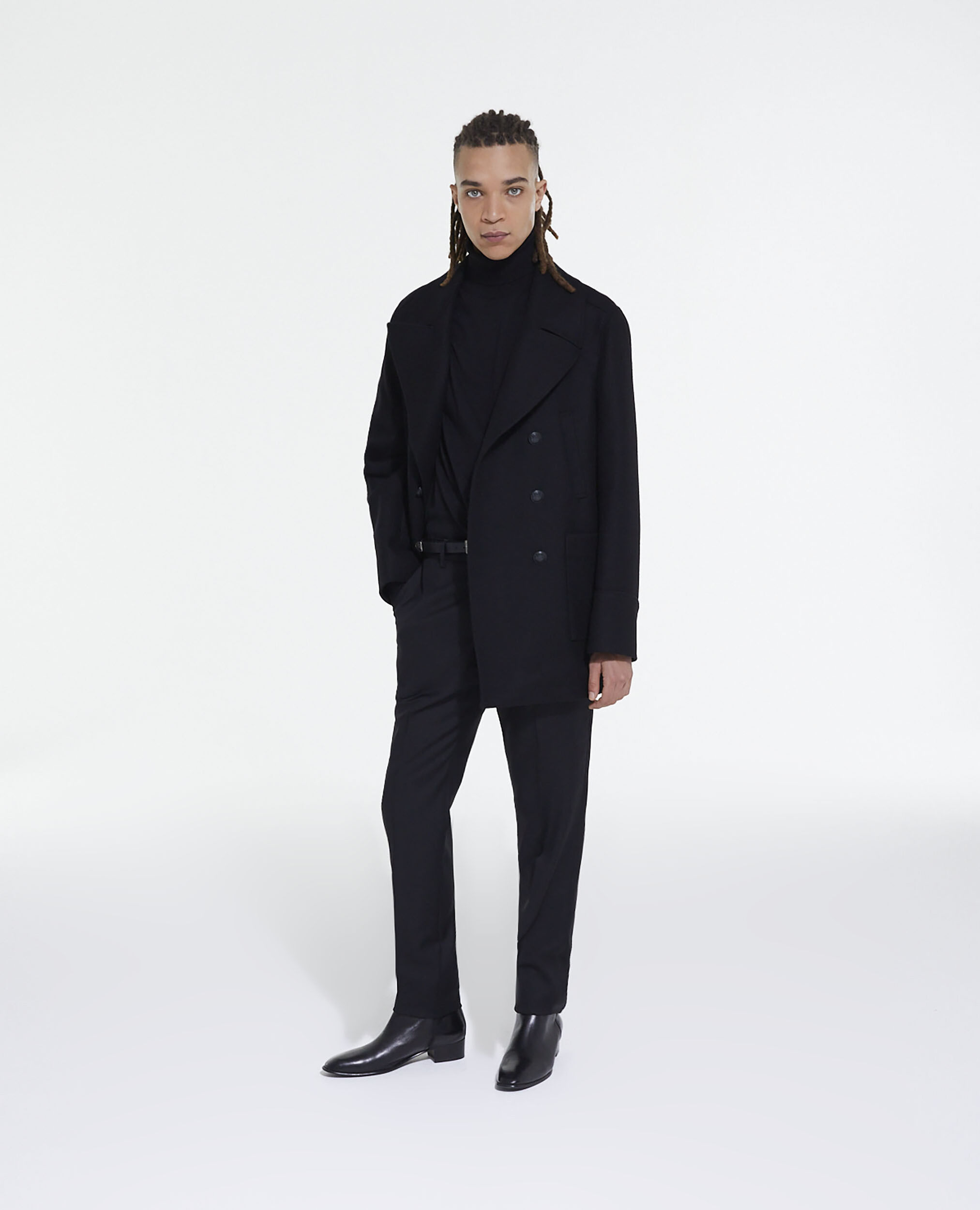 Abrigo lana negro, BLACK, hi-res image number null