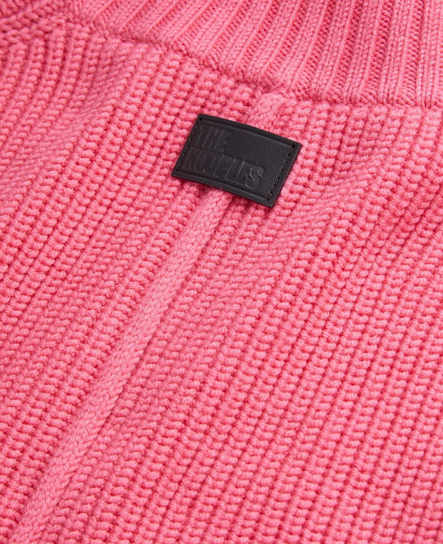 The Kooples WOMEN OLD PINK pink ribbed wool plastron