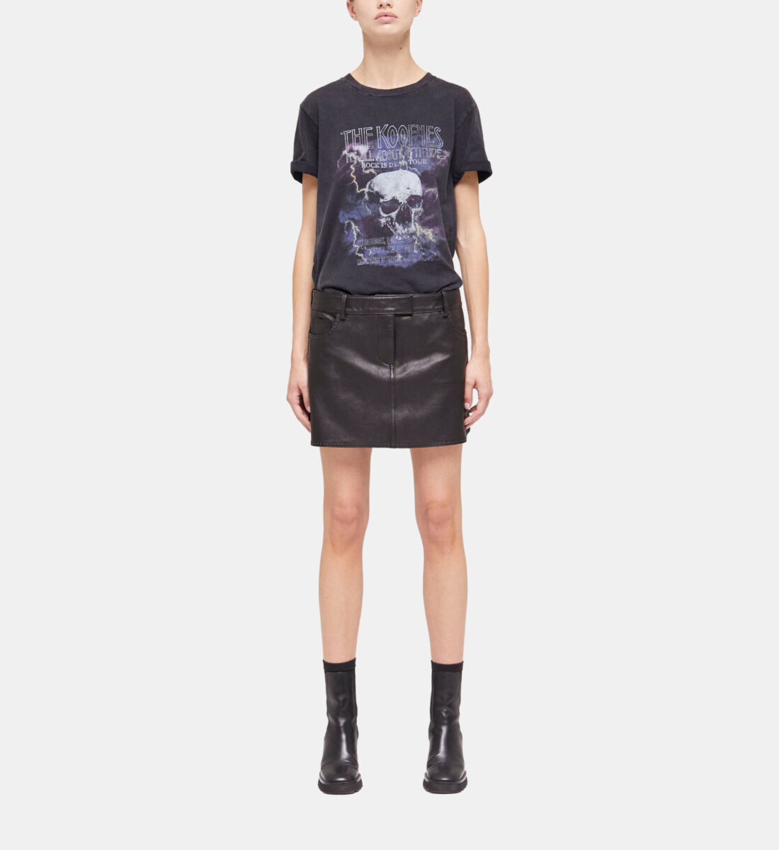 Jupe cuir new arrivals the kooples