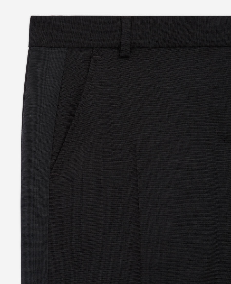 pantalon en laine noir
