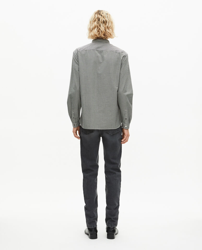 The Kooples HERREN BLACK WHITE schwarzes und wei&szlig;es kariertes hemd