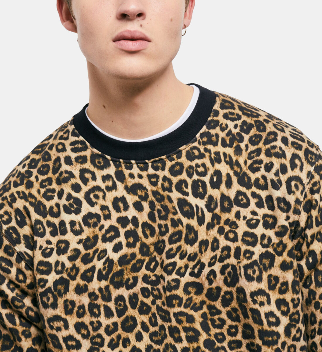 Mens leopard on sale print sweatshirt