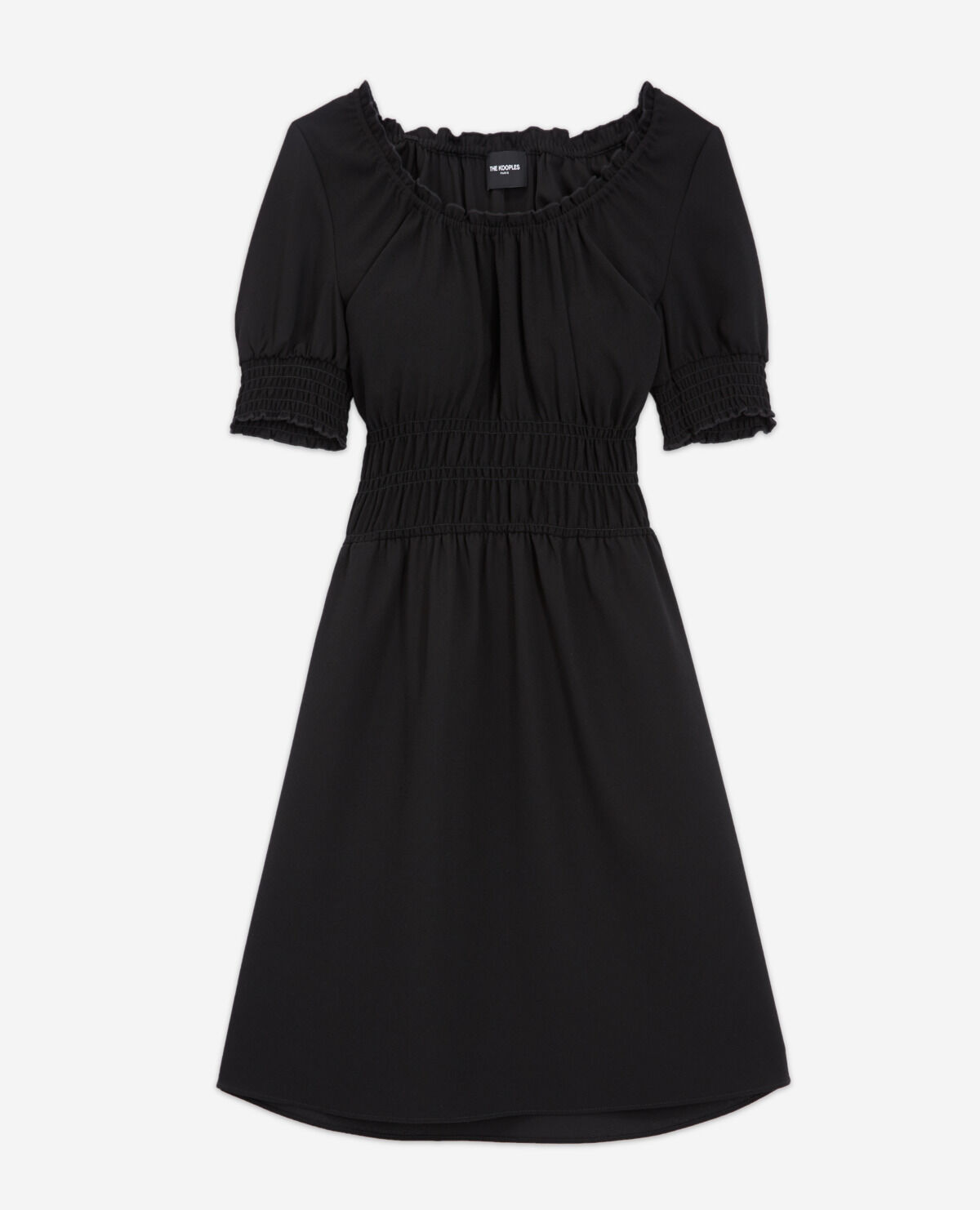Robe l g re noire courte manches bouffantes The Kooples