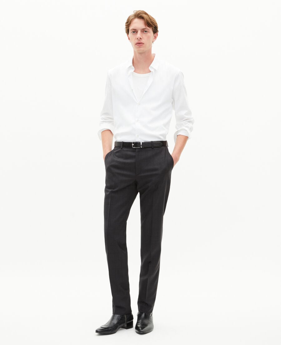 The Kooples HOMME WHITE chemise formelle slim en popeline blanche