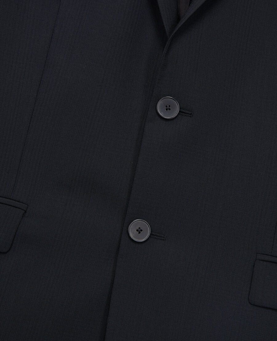 The Kooples HOMME DARK NAVY veste de costume prince galles en laine bleu marine