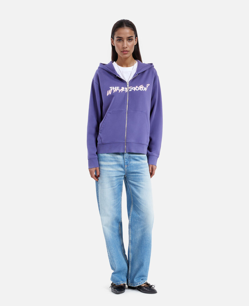 The Kooples WOMEN BLUE ATLANTIQUE what is purple hooded sweatshirt