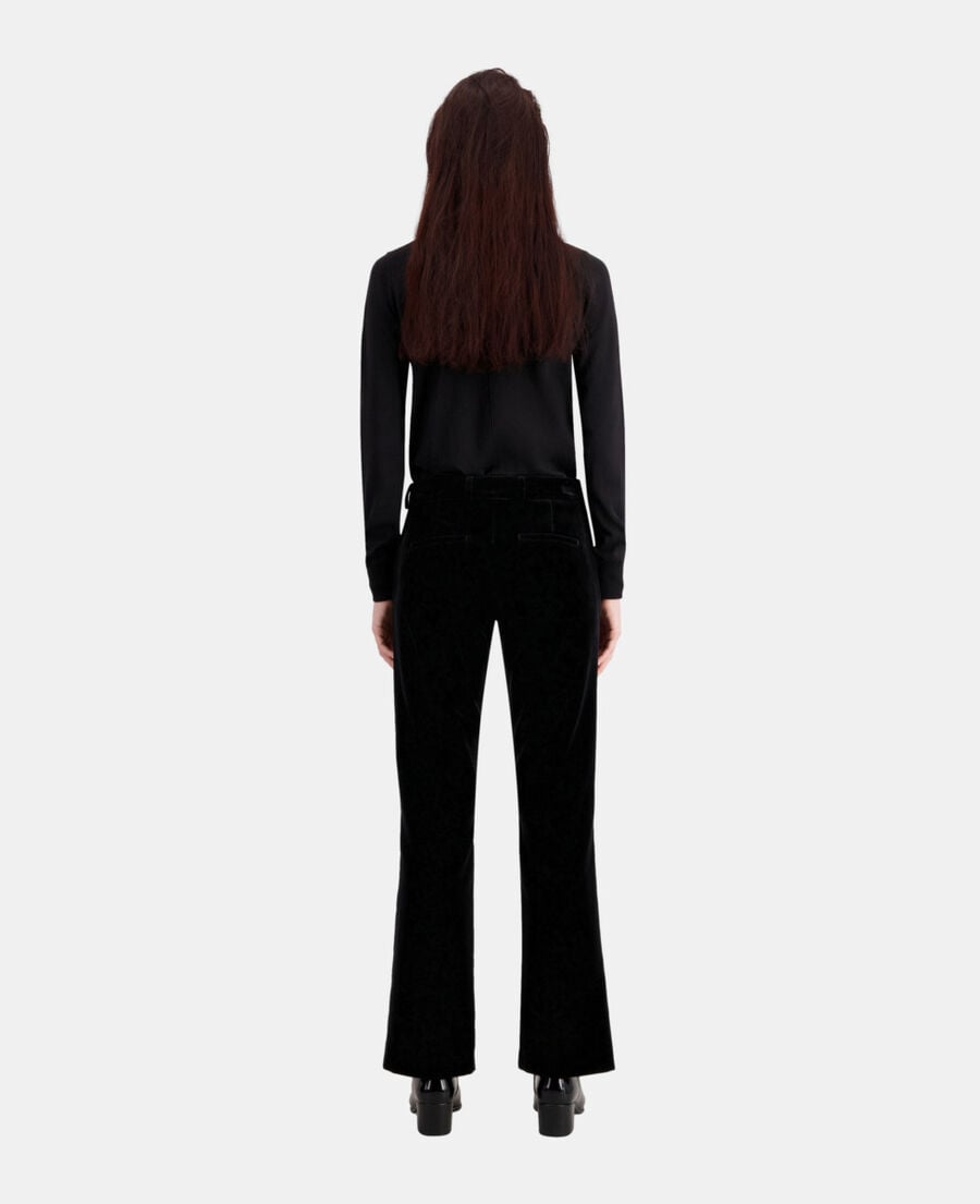 The Kooples FEMME BLACK pantalon tailleur noir en velours