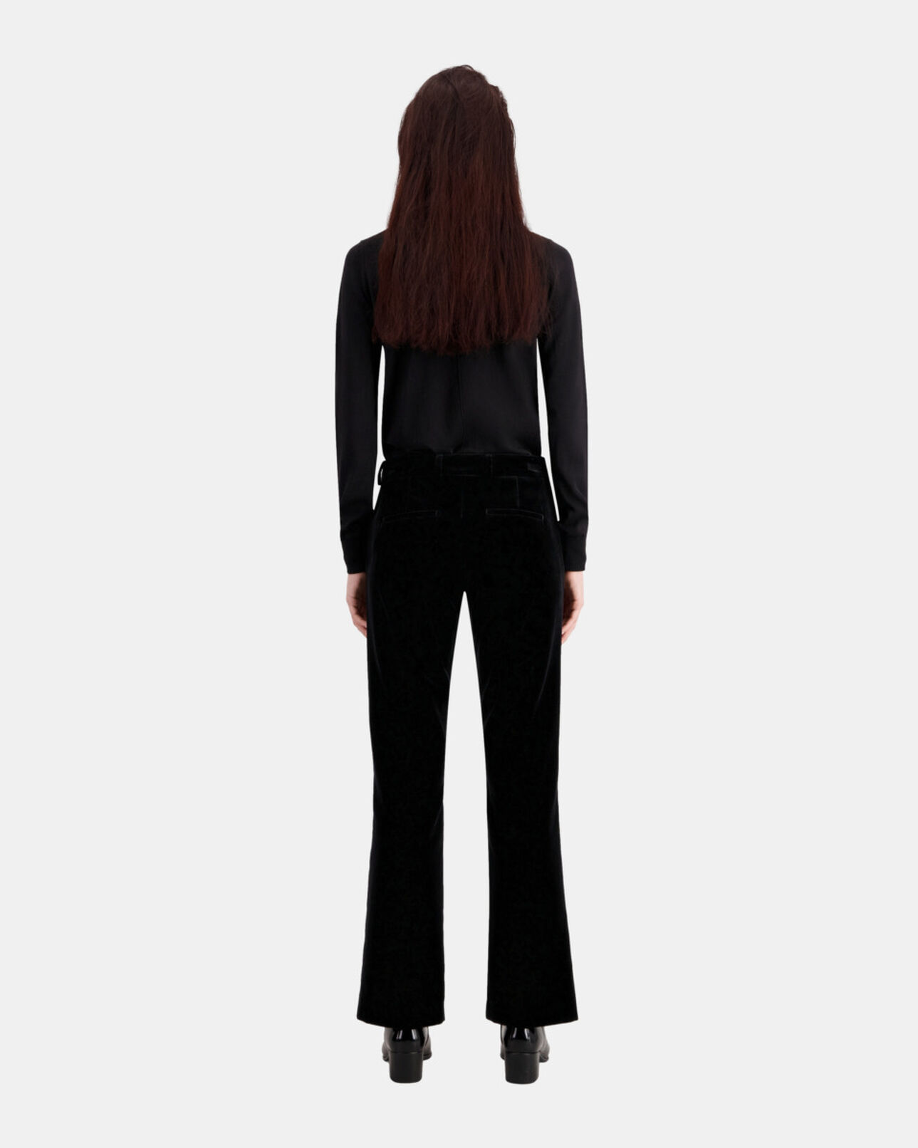 The Kooples FEMME BLACK pantalon tailleur noir en velours