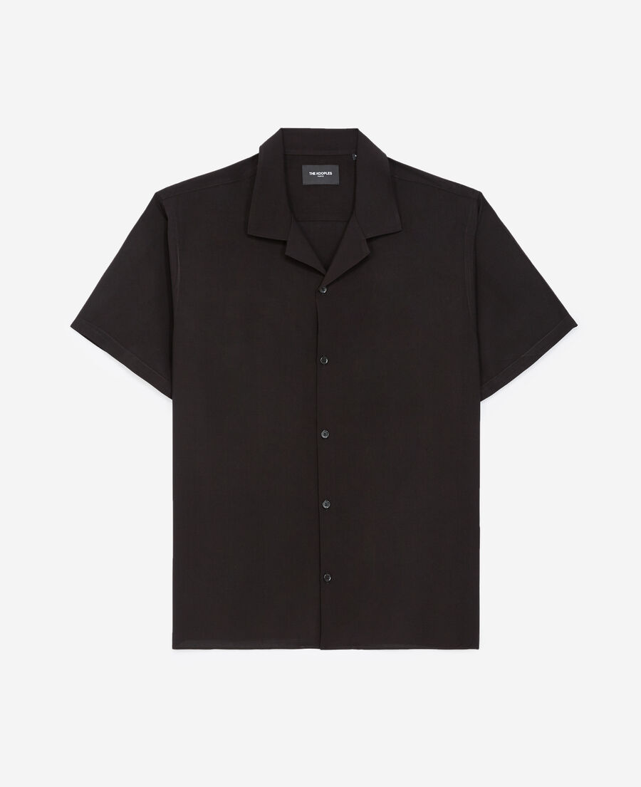 flowing black shirt with short sleeves