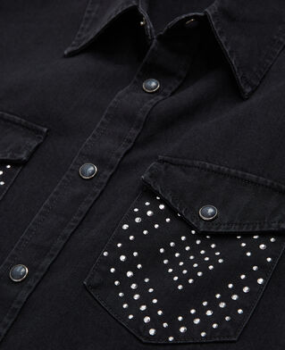 The Kooples F BLACK WASHED black shirt with stud details