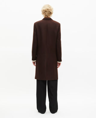 The Kooples MEN CHOCOLATE long brown wool coat