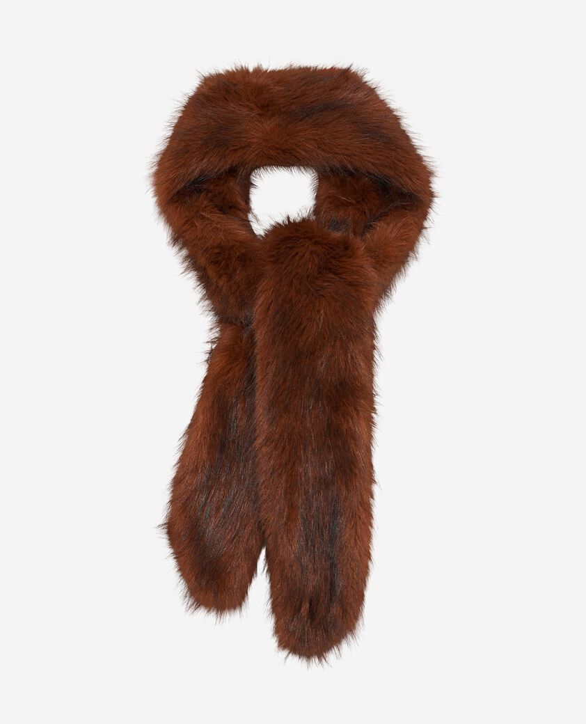 The Kooples FEMME SAFRAN col effet fourrure marron