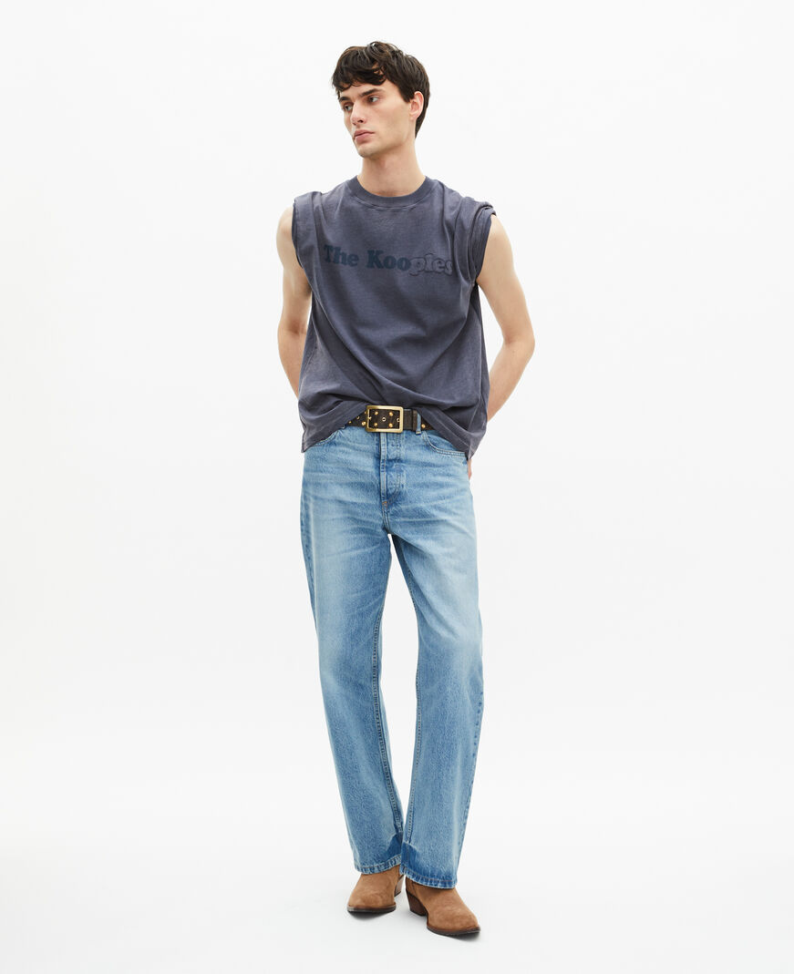 The Kooples MEN DARK NAVY t-shirt with navy logo