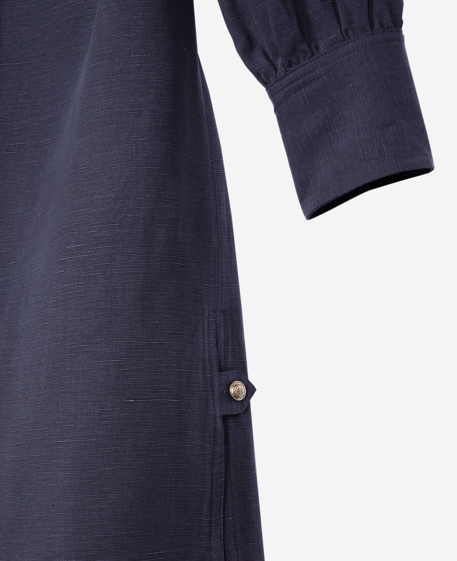 The Kooples DAMEN NAVY kurzes marineblaues leinenkleid