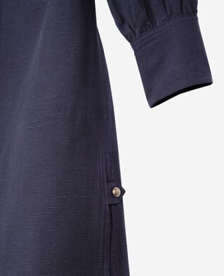 The Kooples FEMME NAVY robe courte en lin bleu marine
