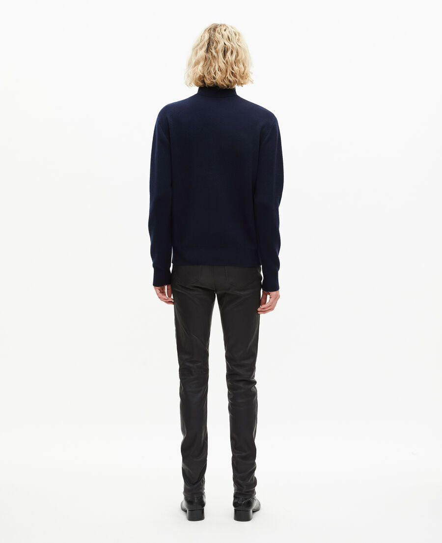 The Kooples MEN NAVY double-sided wool cardigan with navy zip