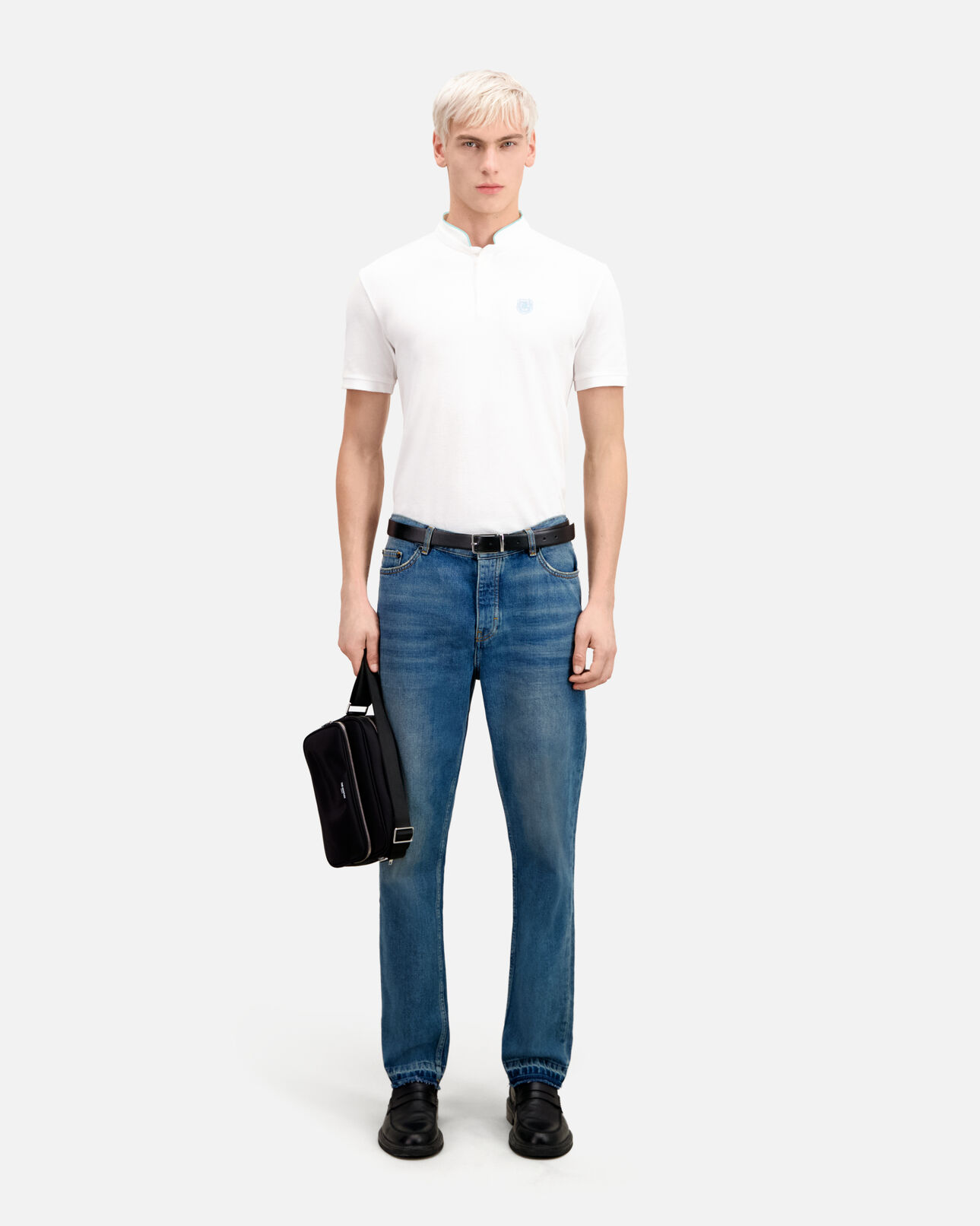 The Kooples HOMME BLACK sac messenger noir en nylon