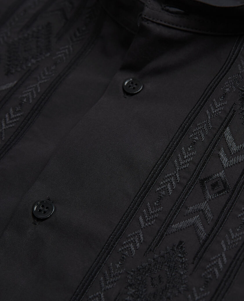 The Kooples HERREN BLACK schwarzes hemd mit stehkragen