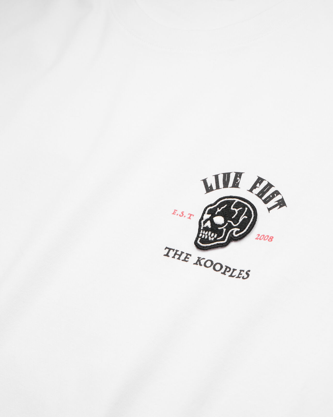 The Kooples HERREN WHITE weißes t-shirt mit „live fast“-schriftzug