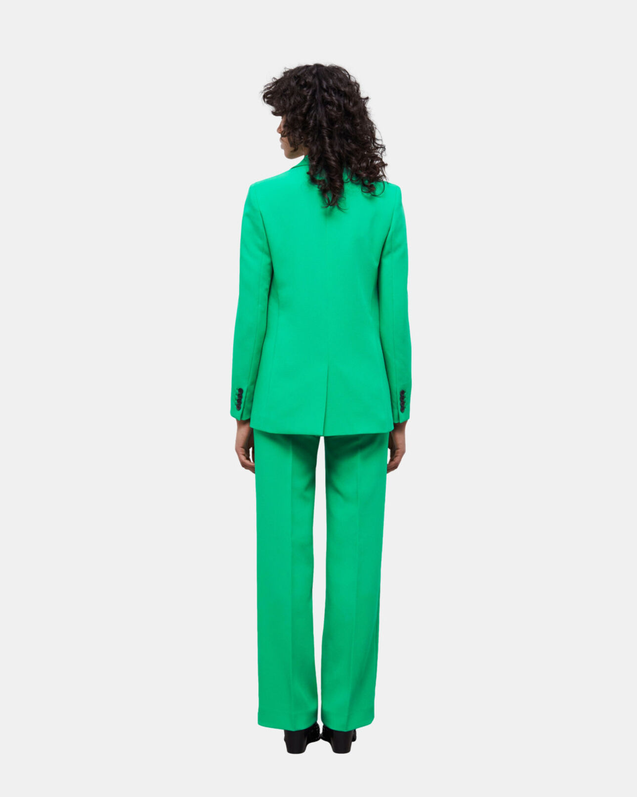 The Kooples FEMME GREEN veste tailleur verte en crêpe
