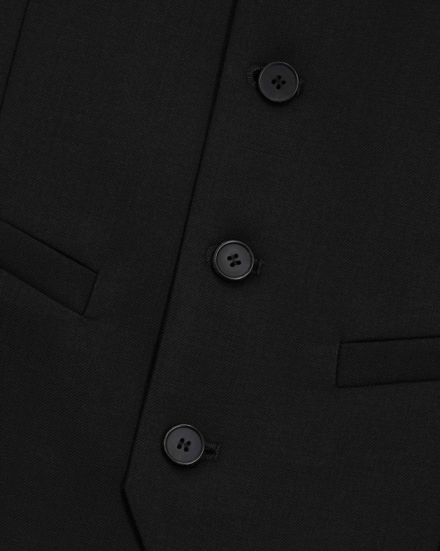 Black suit vest in wool tailored cut, BLACK, hi-res image number null