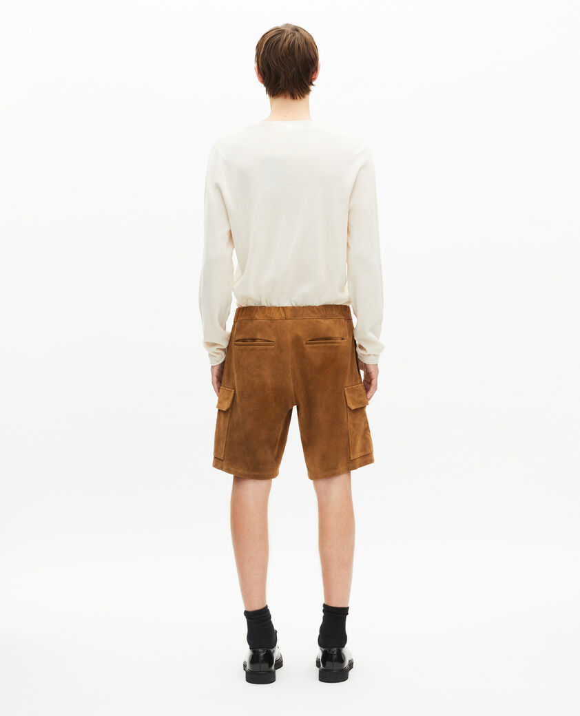 The Kooples HOMBRE CAMEL pantalones cortos de ante camel