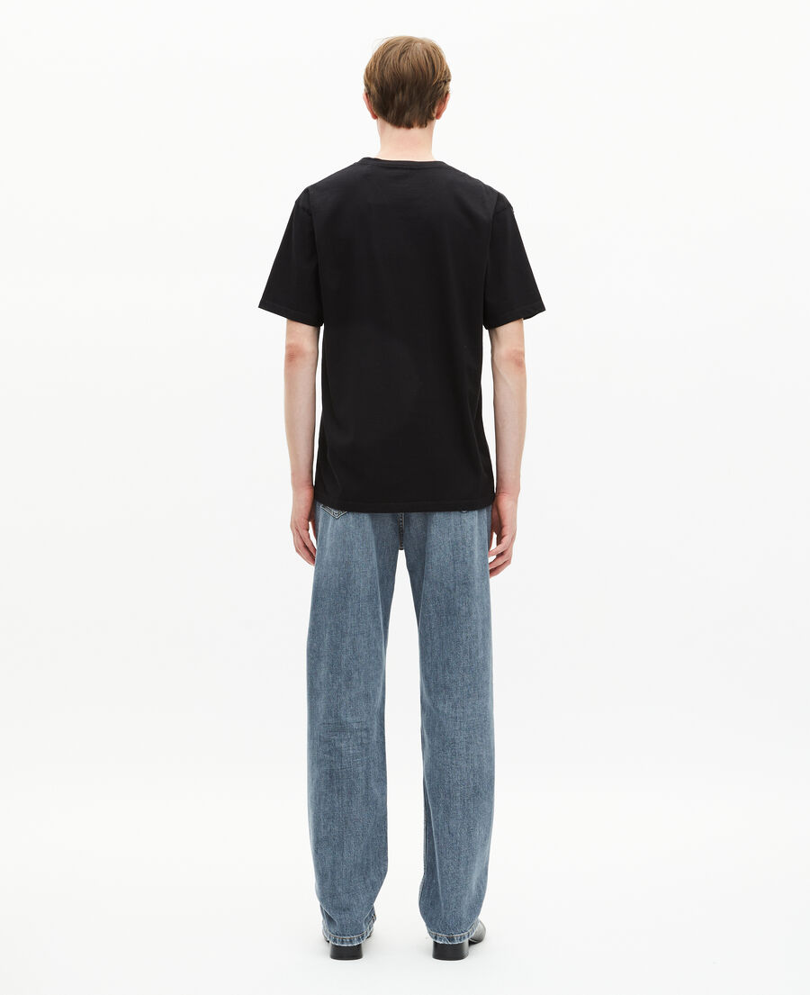 The Kooples HERREN BLACK t-shirt mit schwarzer totenkopfbeflockung