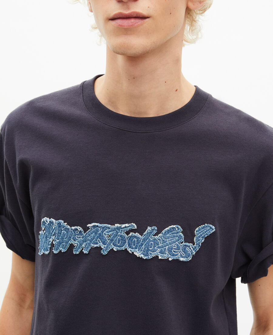 The Kooples MEN DARK NAVY what is denim navy t-shirt