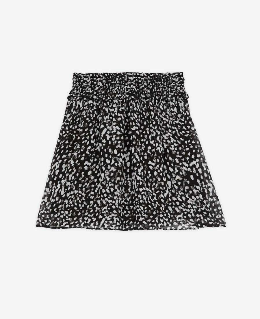 short printed skirt with smocking