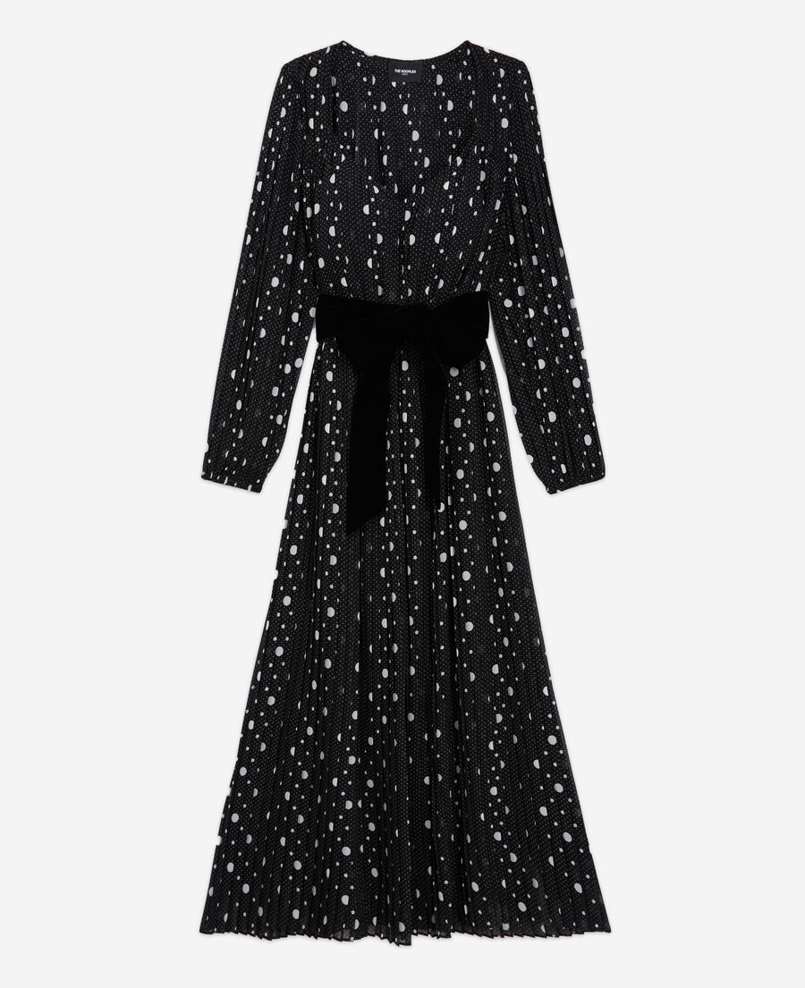 The Kooples FEMME BLACK-ECRU robe longue imprimée