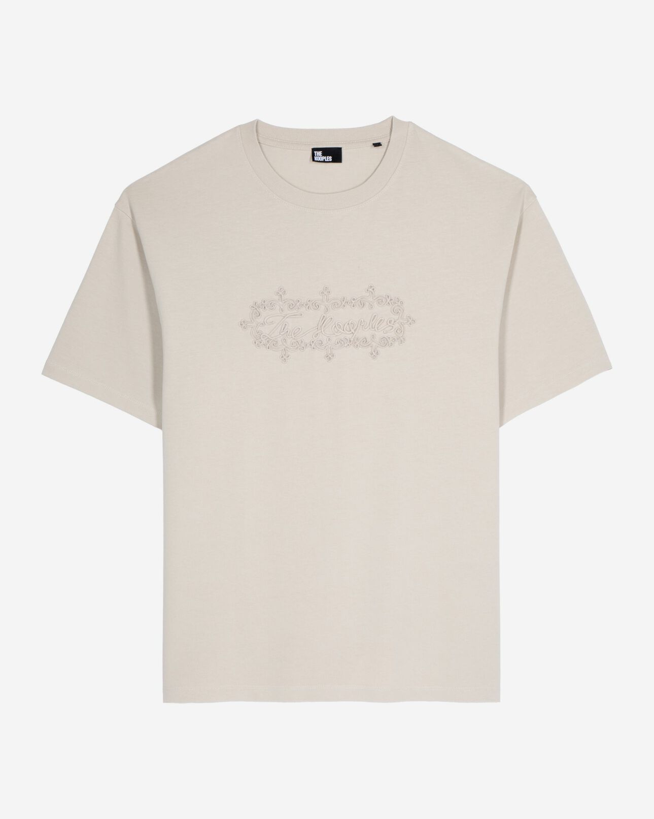 The Kooples HOMBRE BEIGE GREY camiseta logotipo bordado beige