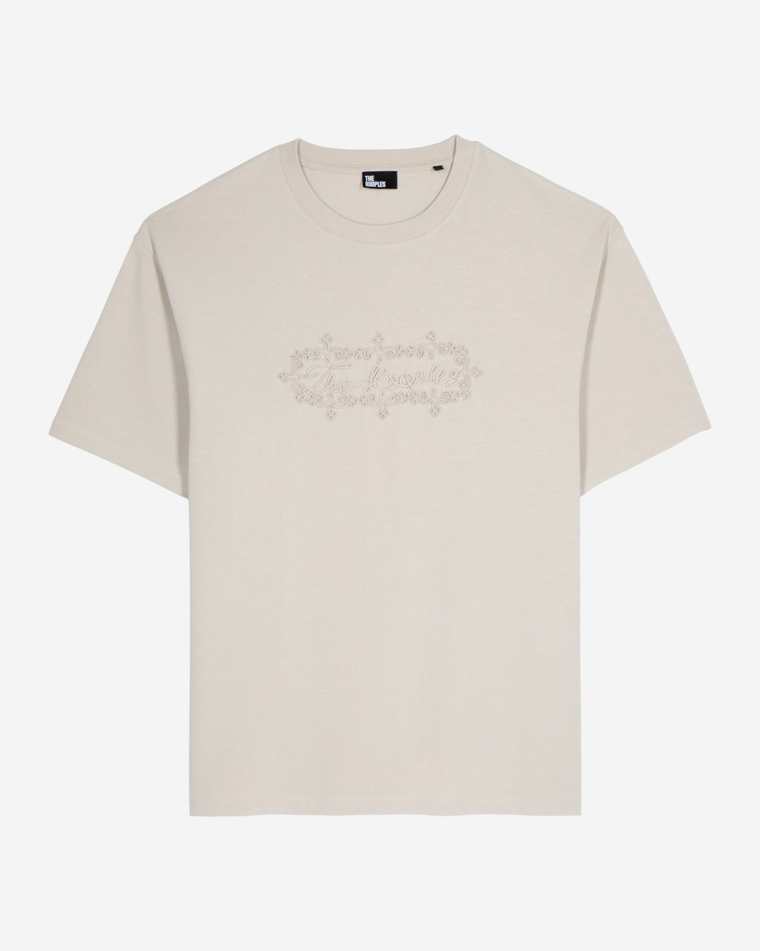 Camiseta logotipo bordado beige, BEIGE GREY, hi-res image number null